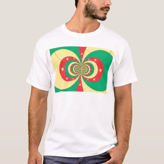 République du Cameroun, femuddig stjärndesign T-shirt (Framsida)