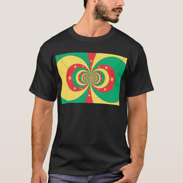 République du Cameroun, femuddig stjärndesign Tee (Framsida)