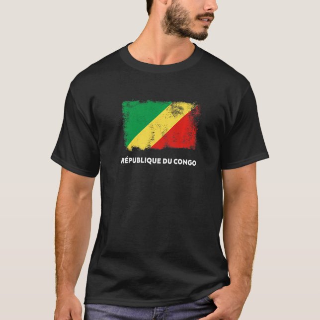 République du Congo Flagga Republic of Congo T Shirt (Framsida)
