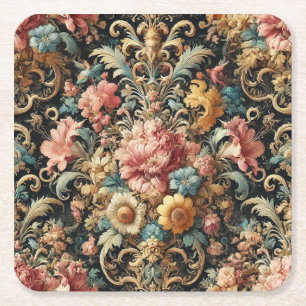 Requiem för Arcana – gotisk blomsterdesign Underlägg Papper Kvadrat