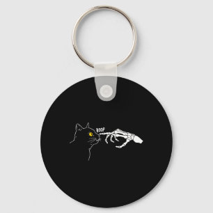 Rero Vintage Black Cat Skeleton Hand Boop Hallowee Nyckelring