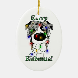 Rerry Rithmus - australian shepherd Julgransprydnad Keramik