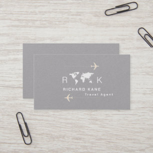 Res Agent världsomspännande monogrammet Visitkort