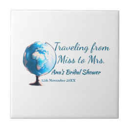 Res bröllopsduscha lägga till namn datum Fröken ti Kakelplatta