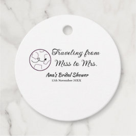 Res bröllopsduscha namn datum Fröken till fru sim Gåvor Etiketter