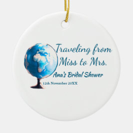 Res bröllopsfest lägg till namn datum miss till fr julgransprydnad keramik