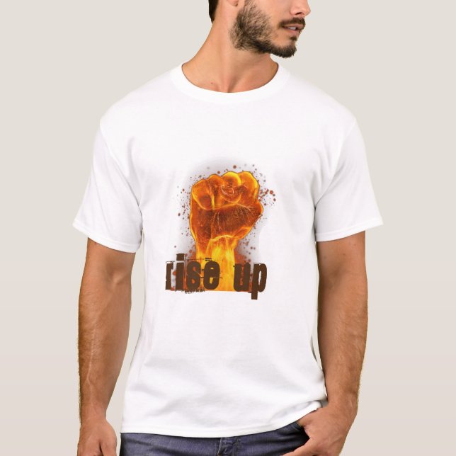 Res dig, flammande näve t shirt (Framsida)