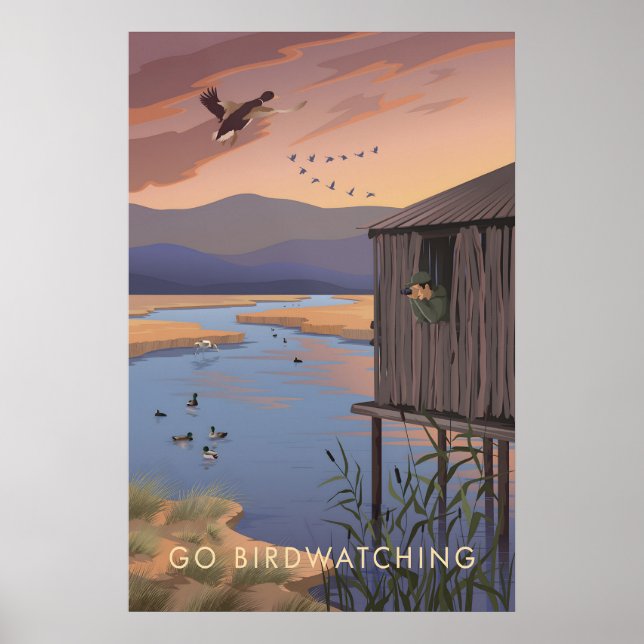 Res dig på fågelskådning Resemotiv Poster (Framsidan)