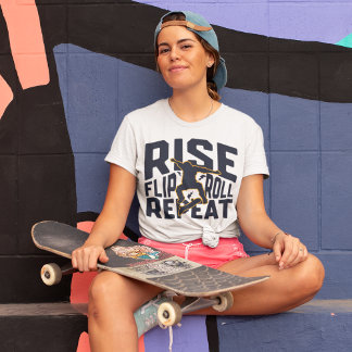 Res Flip Rulla Upprepa Skateboard Streetwear T-shi T Shirt