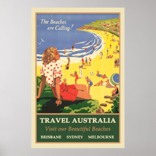 Res i Australien, Stränderna ropar Poster