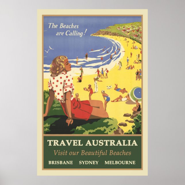 Res i Australien, Stränderna ropar Poster (Framsidan)