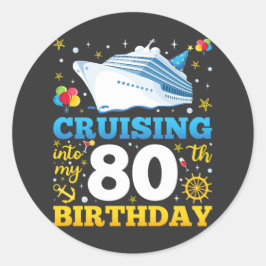 Res in i min 80-Födelsedagsfest Runt Klistermärke