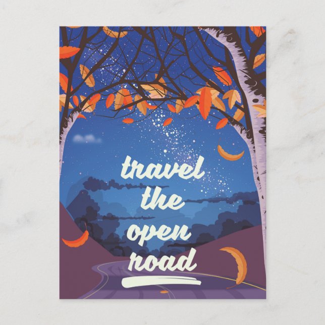 Res på den öppna vägen vykort (Framsida)