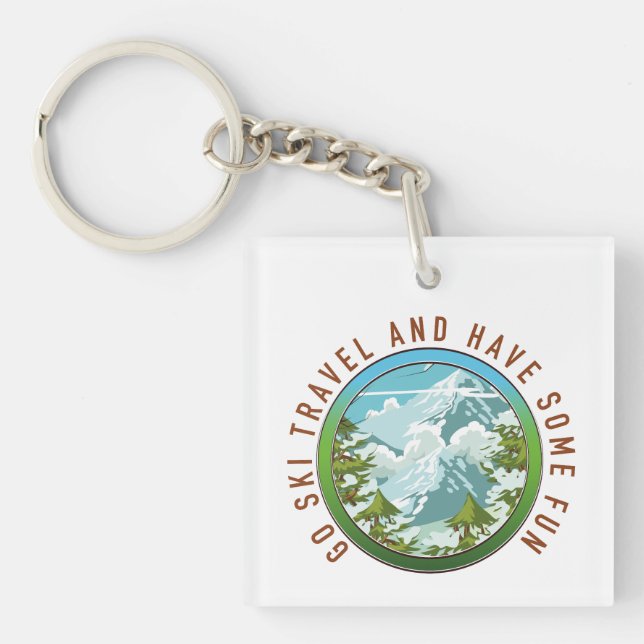 Res Ski resa och ha kul resa logotyp. (Framsidan)