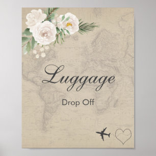 Res tema bröllopsdusch Bagage lämnas Poster