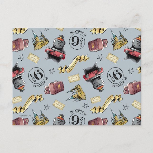 Res till HOGWARTS™-mönster Vykort (Framsida)