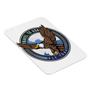 Res till USA Fly idag logotyp Magnet