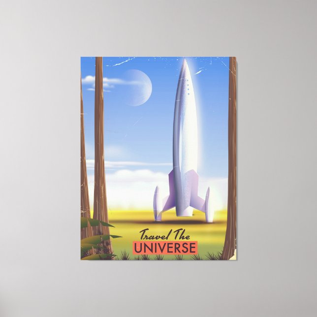 Res universum retro rymdkonst. canvastryck (Framsida)