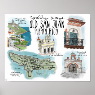 Resa affischen: Kringresande gammala San Juan Poster