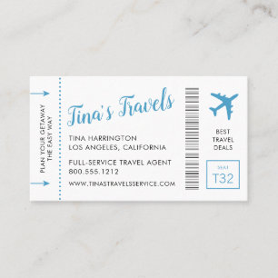 Resa Agent Blue Mini Boarding Pass Visitkort