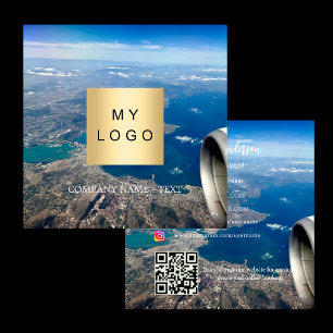 Resa agent-fotot QR-kod social-media Fyrkantigt Visitkort