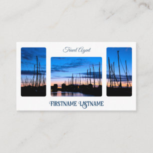Resa agent sunset himlar vid havsstranden QR-kod Visitkort
