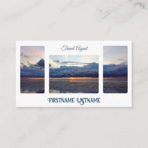 Resa agent sunset himlar vid havsstranden QR-kod Visitkort