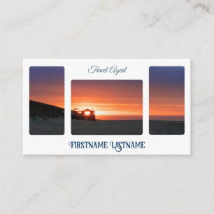 Resa agent sunset himlar vid havsstranden QR-kod Visitkort
