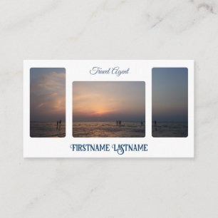 Resa agent sunset himlar vid havsstranden QR-kod Visitkort