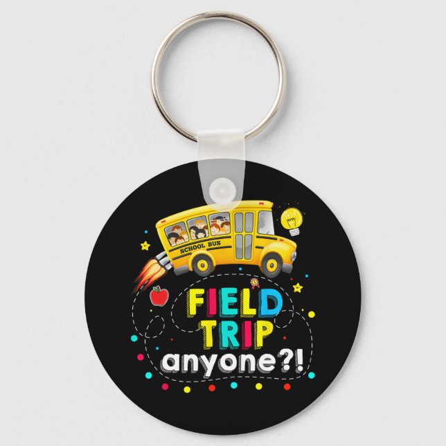Resa Alla Magic School Buss Kid Teacher Test Day Nyckelring (Framsida)