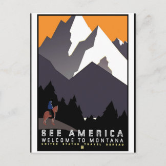 Resa Amerika Tryck Retro Vintage Resa Vykort