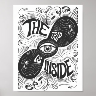 Resa är innanför - Psykedelisk vision av tredje Ög Poster