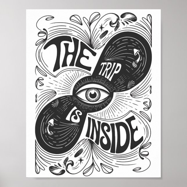 Resa är innanför - Psykedelisk vision av tredje Ög Poster (Framsidan)
