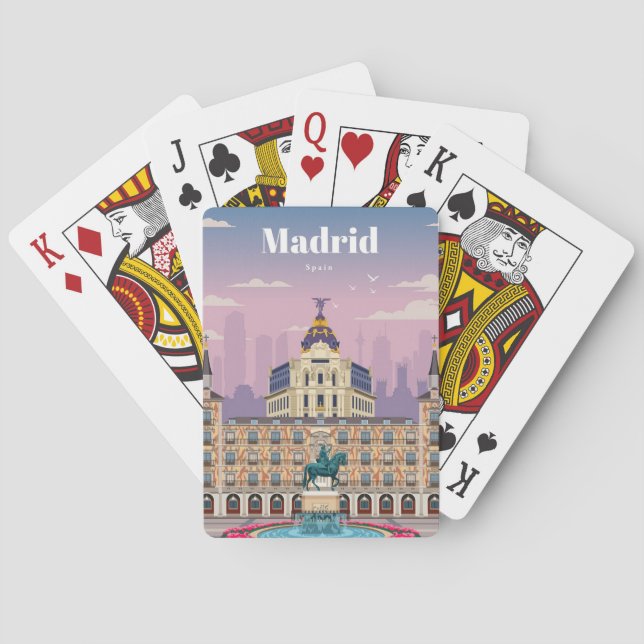 Resa Art Resa till Madrid Spanien Casinokort (Baksidan)