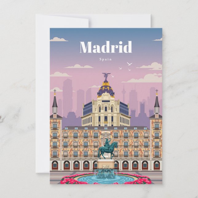 Resa Art Resa till Madrid Spanien Tack Kort (Framsida)