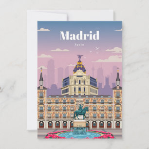 Resa Art Resa till Madrid Spanien Tack Kort