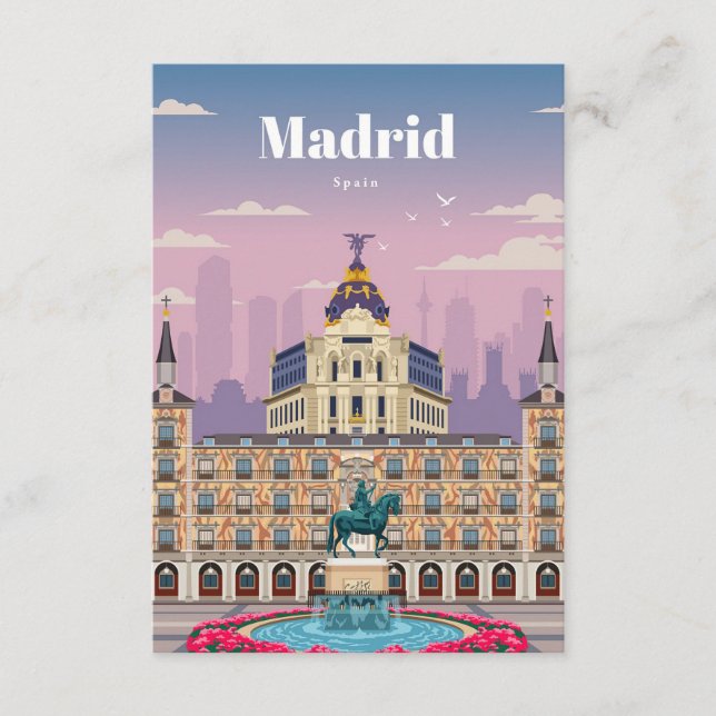 Resa Art Resa till Madrid Spanien Tilläggskort (Framsida)