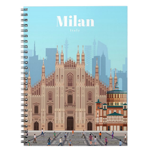 Resa Art Travel till Milanos Italien Anteckningsbok (Framsidan)