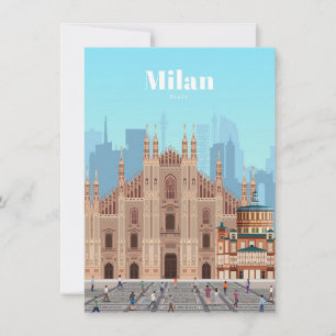 Resa Art Travel till Milanos Italien Tack Kort