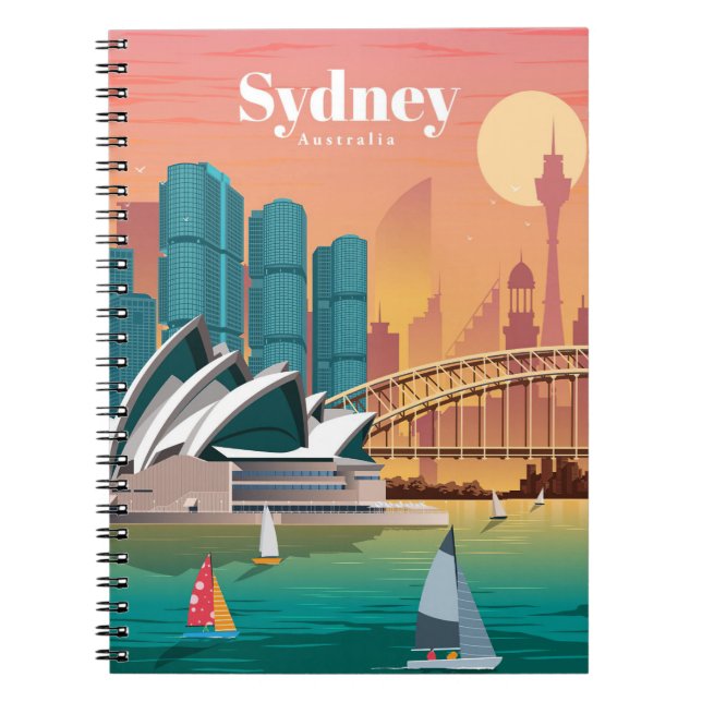 Resa Art Travel till Sydney Australia Anteckningsbok (Framsidan)