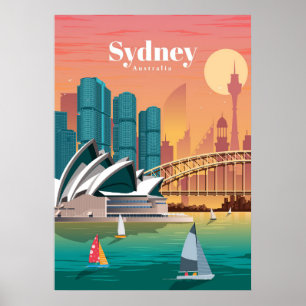 Resa Art Travel till Sydney Australia Poster