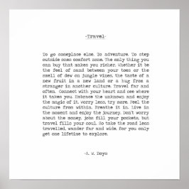 Resa Äventyr Citat av A. W. Doys Poster