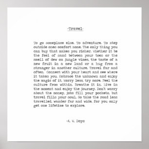 Resa Äventyr Citat av A. W. Doys Poster