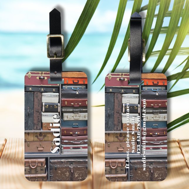 Resa Äventyr, Vintage resväskor Bagagebricka (Skapare uppladdad)