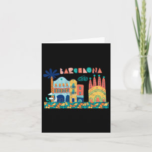 Resa Barcelona Spanien Europe Spansk familj Vacat Kort
