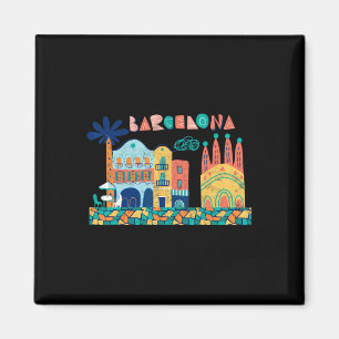 Resa Barcelona Spanien Europe Spansk familj Vacat Magnet