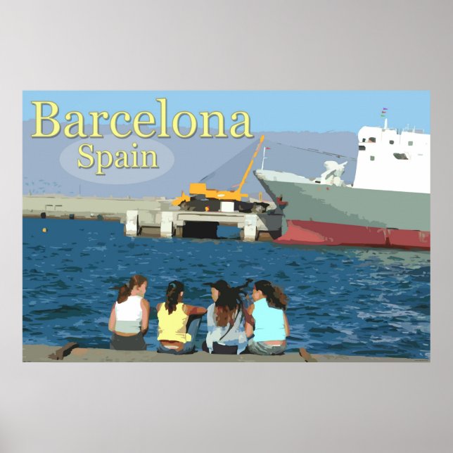 Resa Barcelona, Spanien Poster (Framsidan)