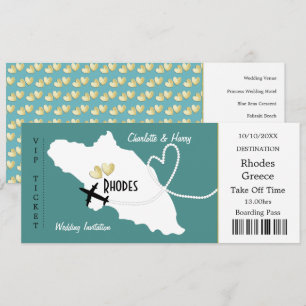 Resa biljettlogiet passerar Rhodes grekiskt Inbjudningar