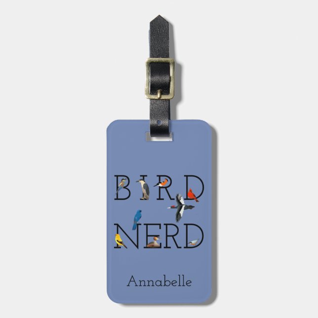 Resa Bird Nerd Personalize Bagagebricka (Vertikal Framsida)