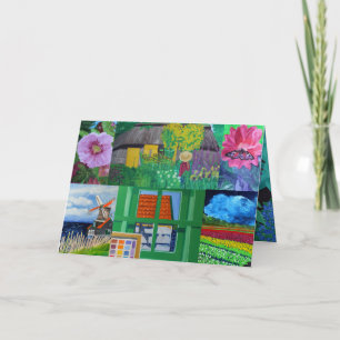 Resa blommakonstjulkortet helgkort